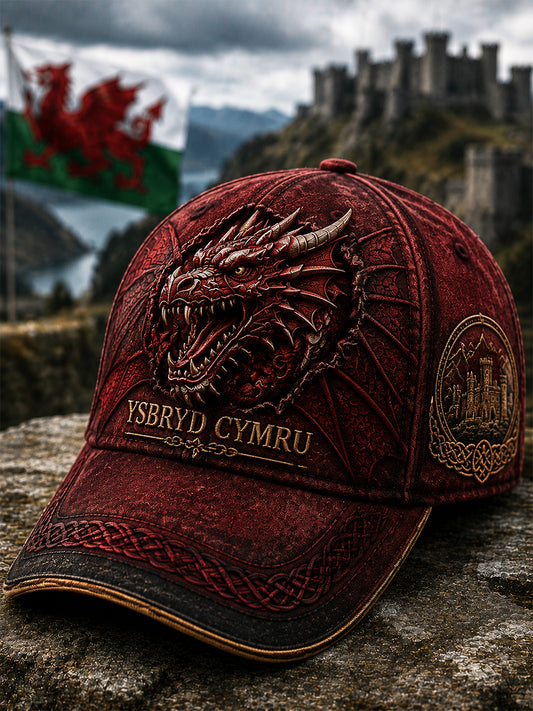 Unisex Welsh Red Dragon Printed Hat