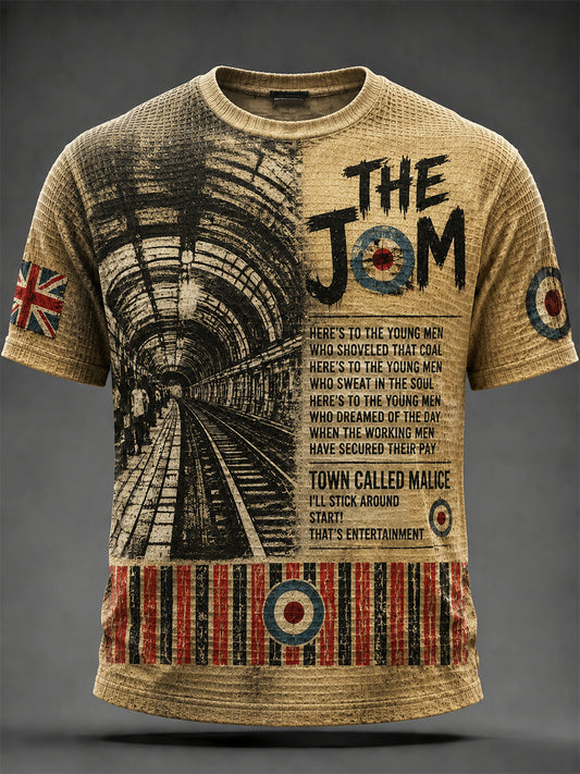 Men's UK Mods Music Lover Printed Waffle T-shirt