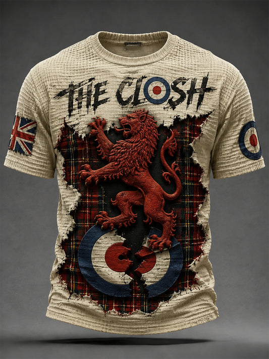 Men's UK Mods Music Lover The Clash Printed Waffle T-shirt