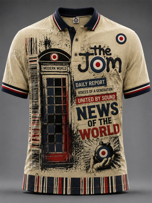 Men's Retro Punk Music The Modfather Printed Polo Shirt