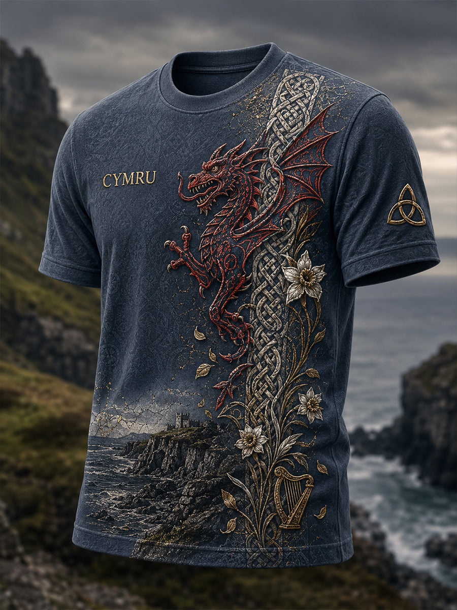 Men's Wales Uk Short Sleeve Shirt