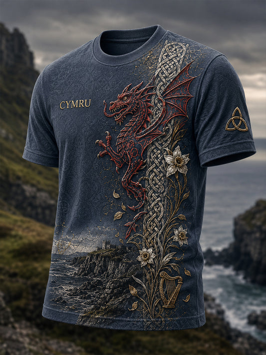 Men's Wales Uk Short Sleeve Shirt