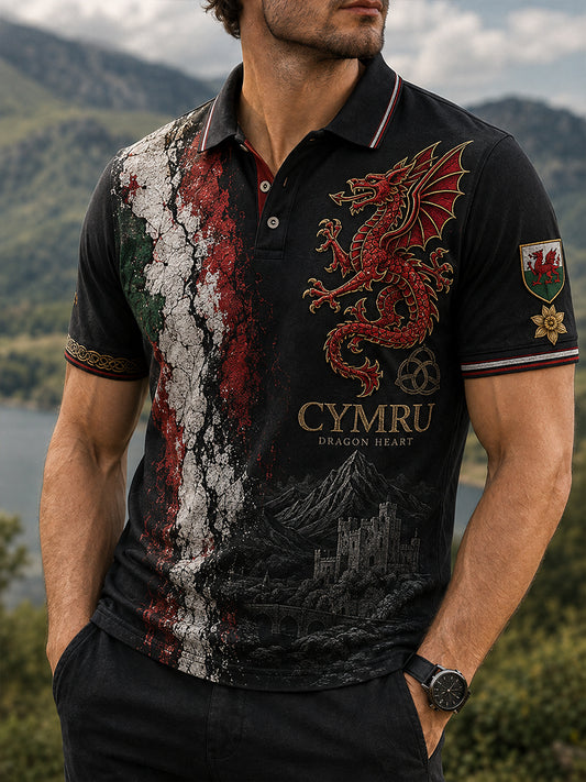 Men's Wales Uk Short Sleeve Shirt