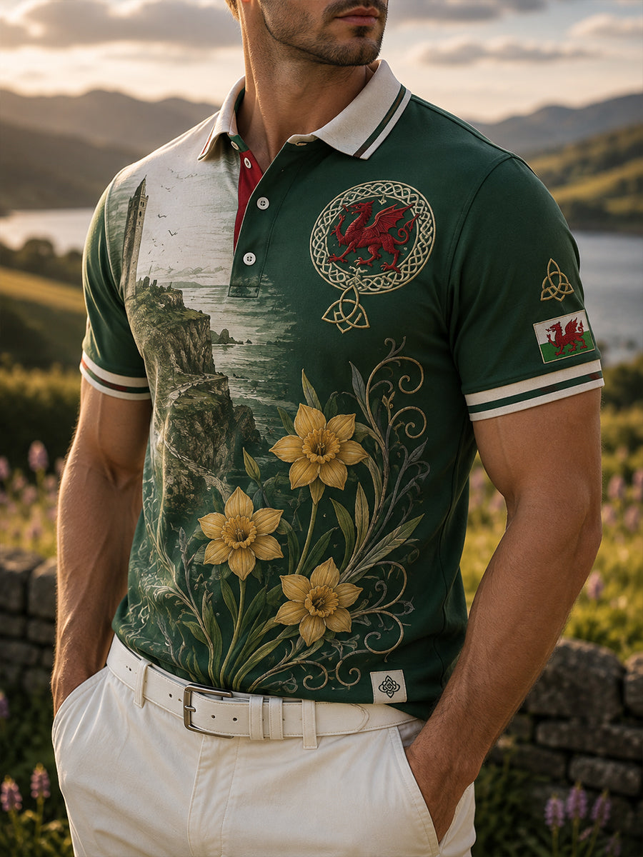 Men's Wales Uk Short Sleeve Shirt