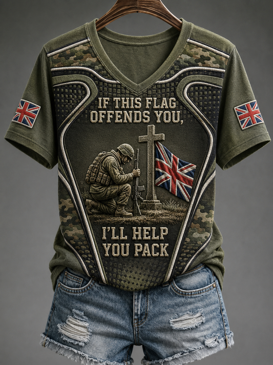 Women's IF THIS FLAG OFFENDS YOU I'LL HELP YOU PACK Tee