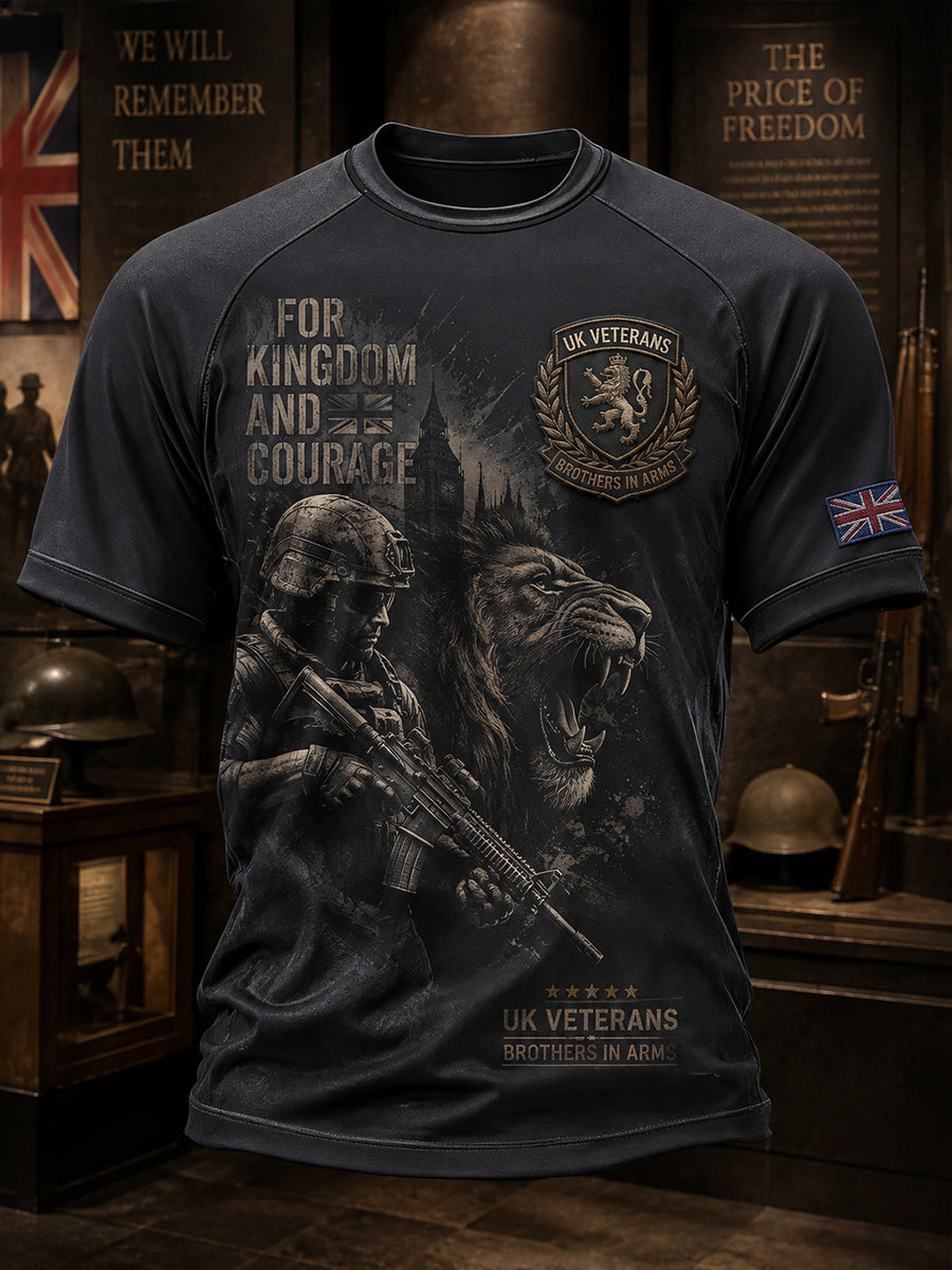 Men's Vintage Military-Inspired Graphic Raglan Short-Sleeve T-Shirt