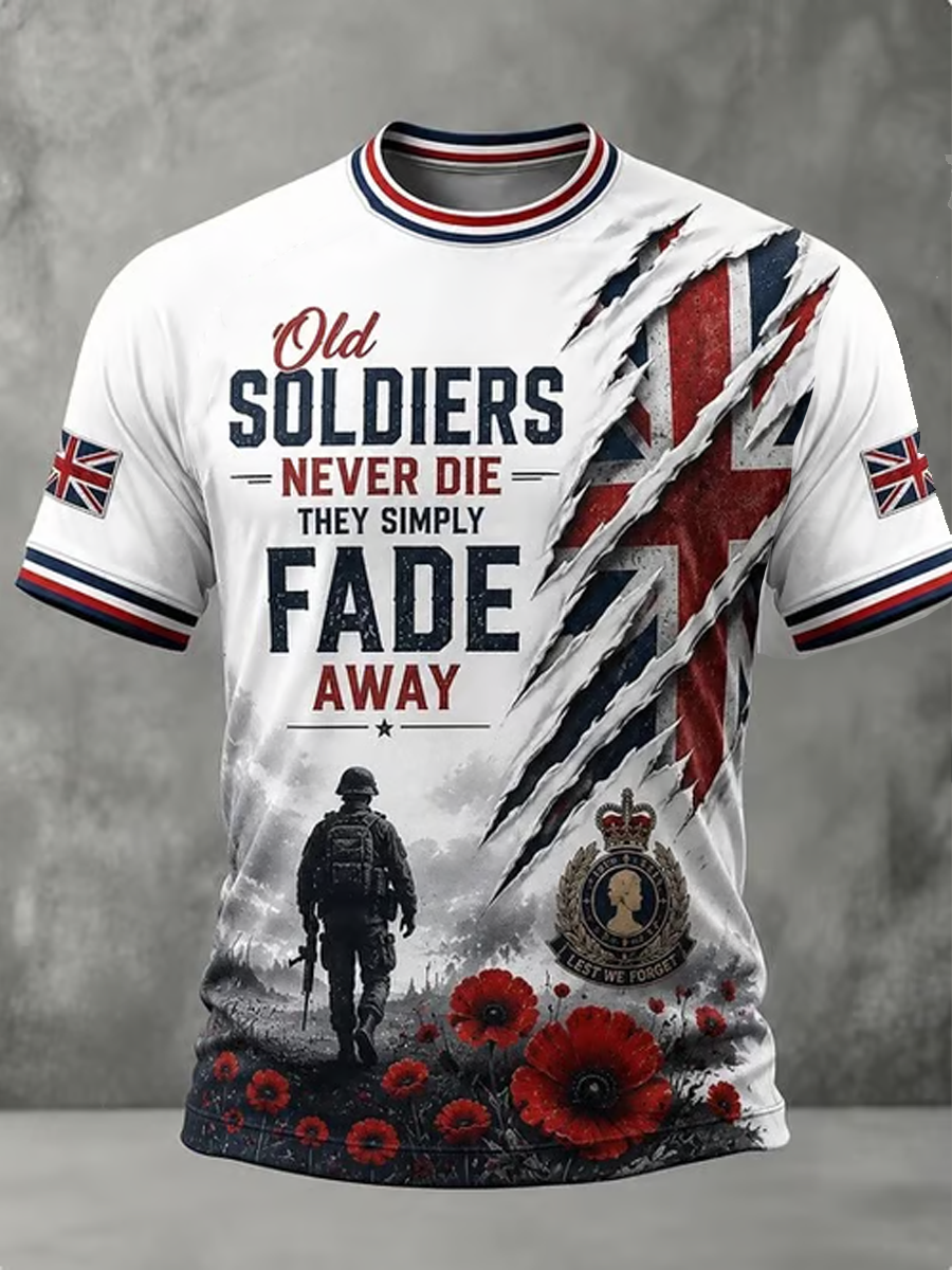 Men's British Veteran Print short sleeves t-shirt