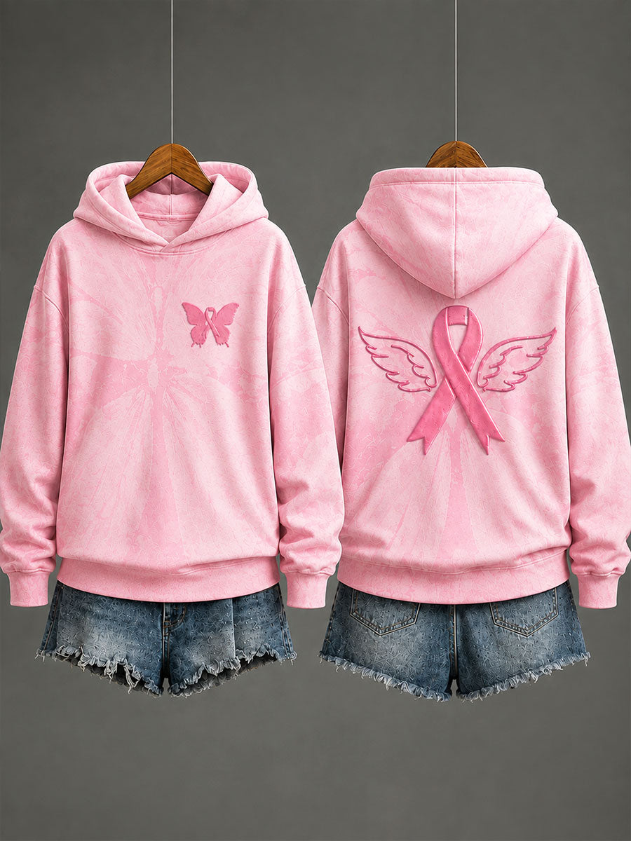 Women's Animal Print Breast Cancer Prevention Regular Sweatshirt
