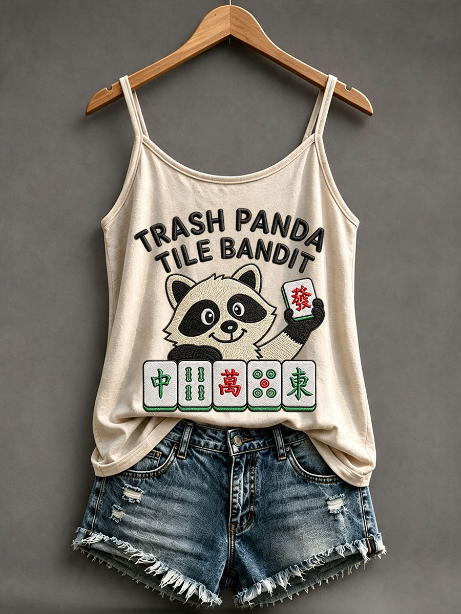 Women’s 'trash panda tile bandit' Mahjong vests