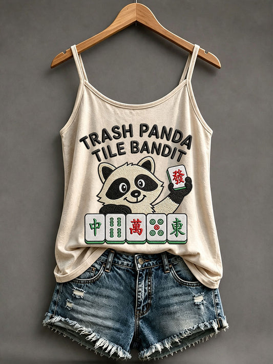 Women’s 'trash panda tile bandit' Mahjong vests