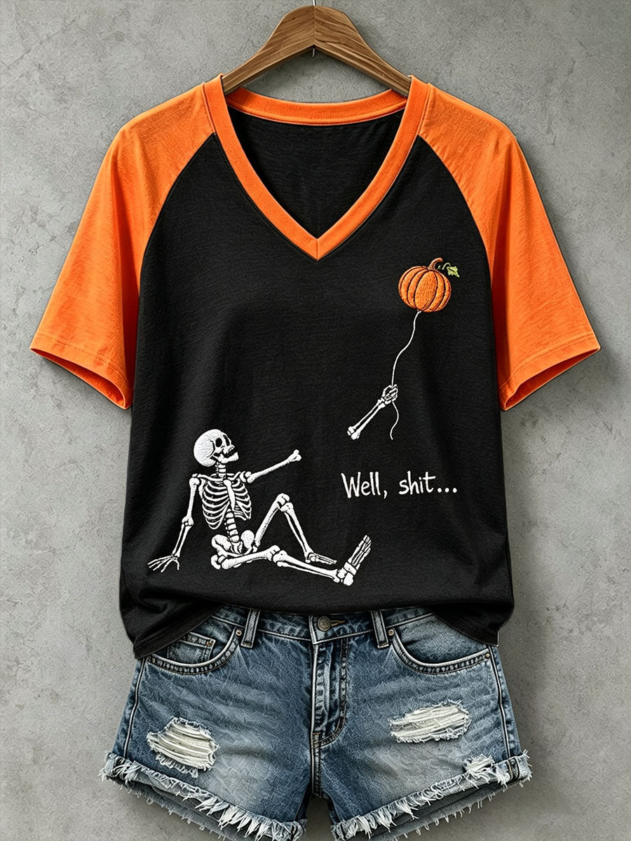 Women's Halloween Skull T-Shirt