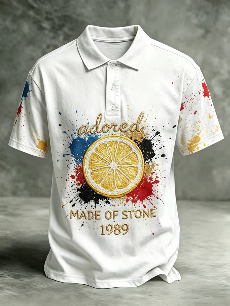 Men's Lemon Roses Music Lover Printed polo shirt