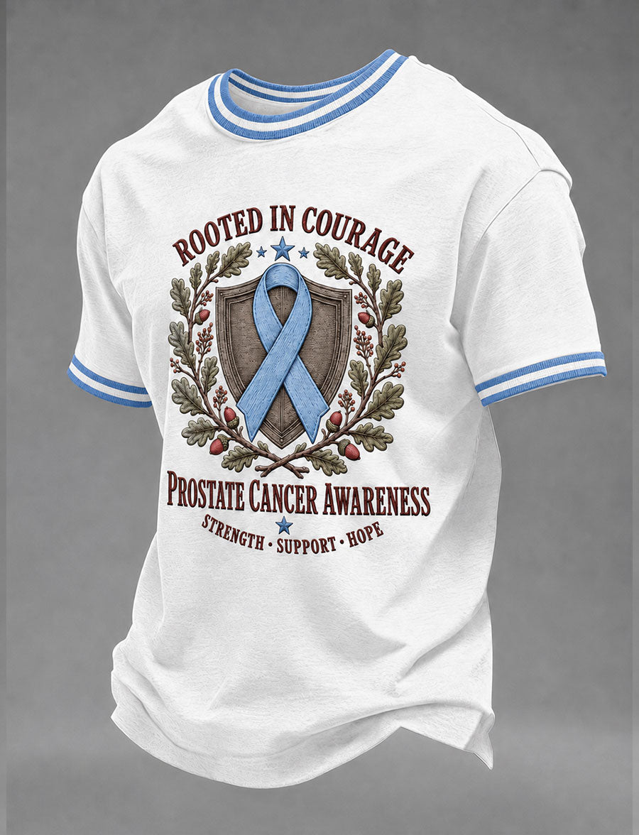 Men's Prostate Cancer Awareness Printed Casual T-Shirt