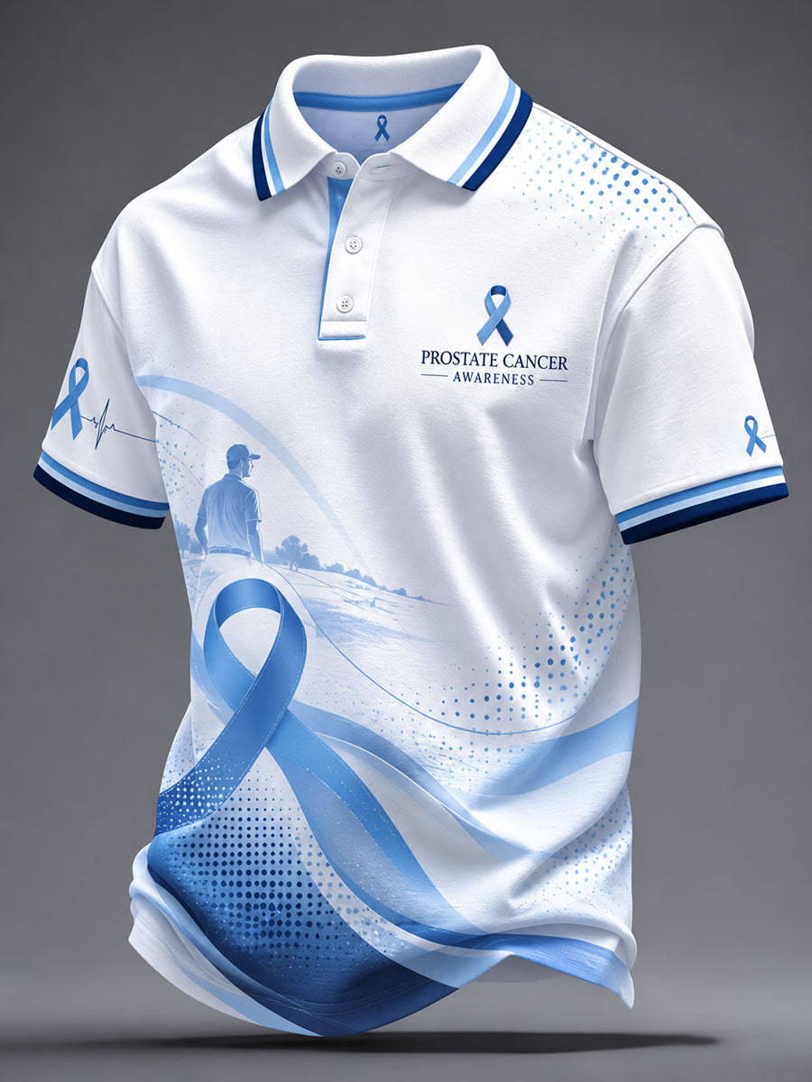 Men's Prostate Cancer Awareness Printed Casual Top