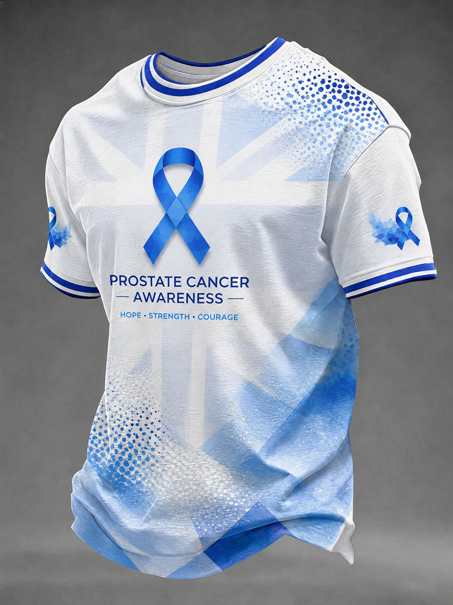 Men's Prostate Cancer Awareness Printed Casual T-Shirt