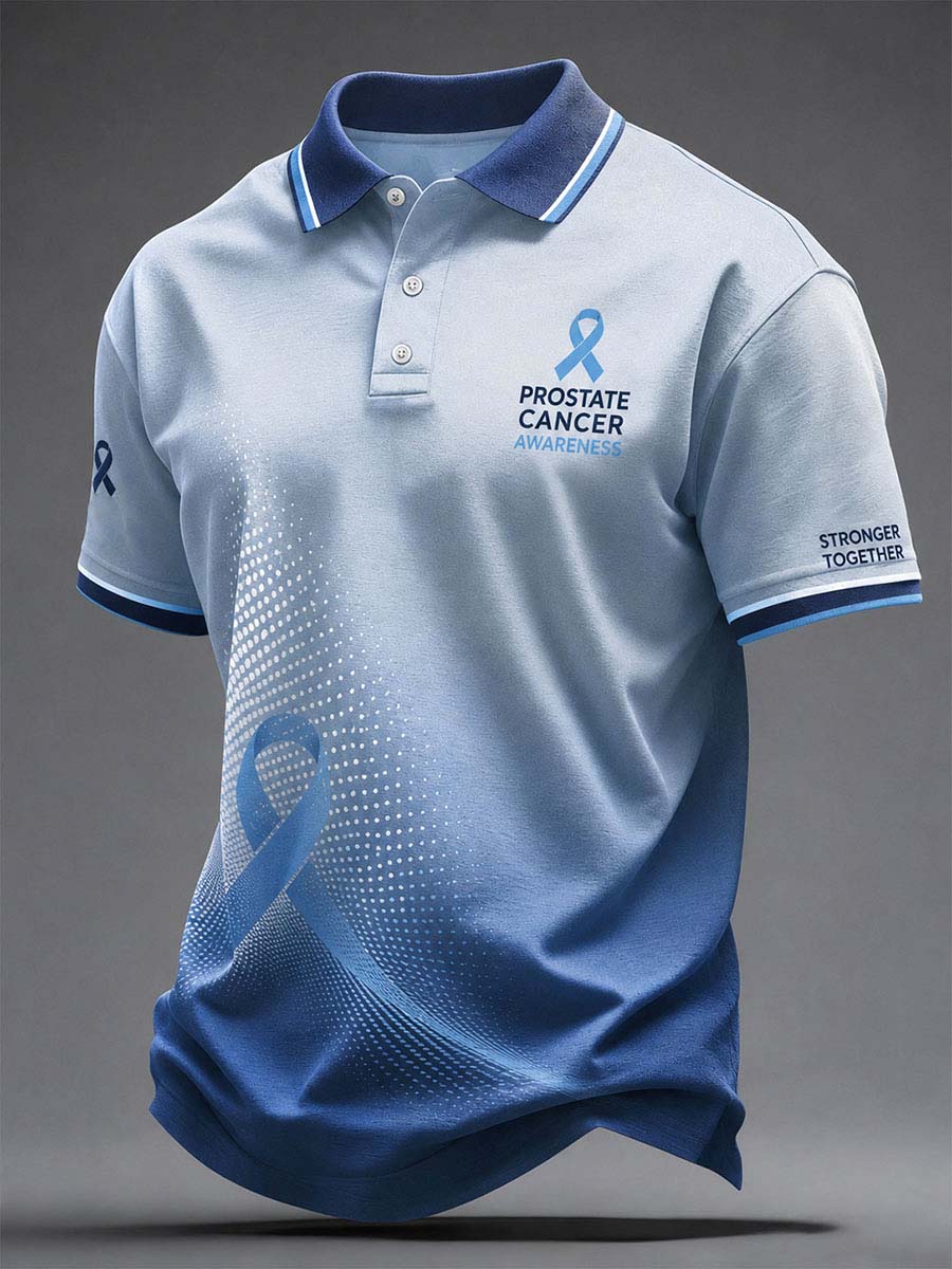 Men's Prostate Cancer Awareness Printed Casual Top