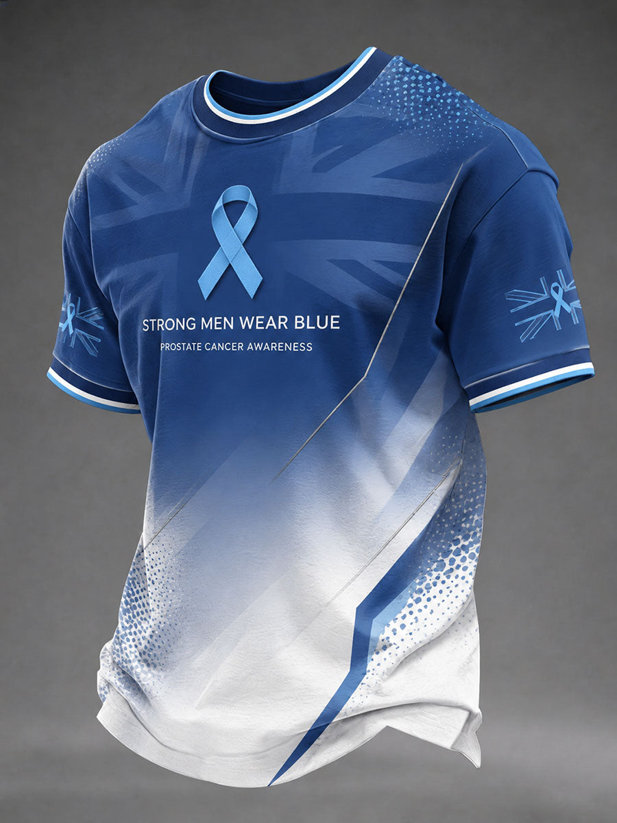 Men's Prostate Cancer Awareness Printed Casual T-Shirt