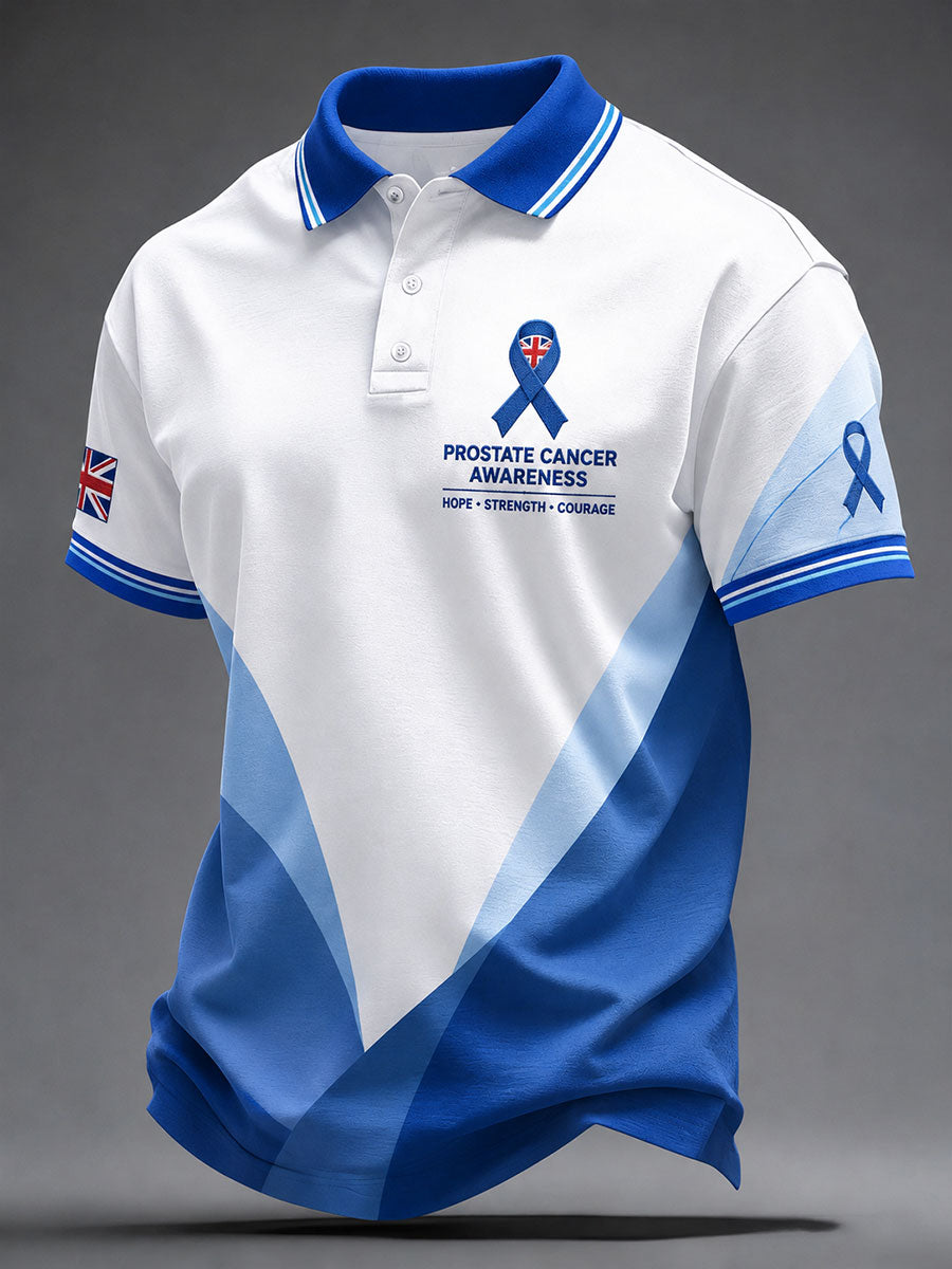 Men's Prostate Cancer Awareness Printed Casual Top