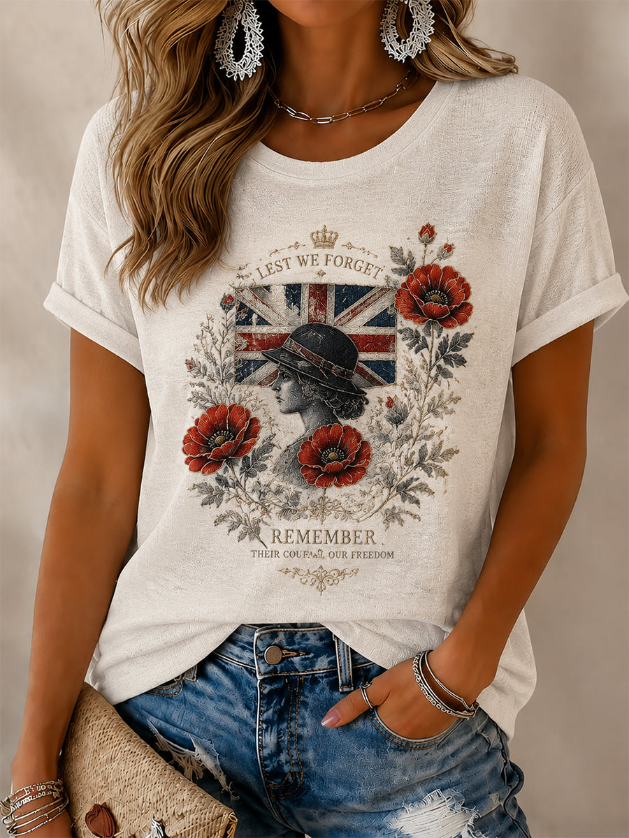 Women's Remembrance Day Lest We Forget Short Sleeves T-shirt