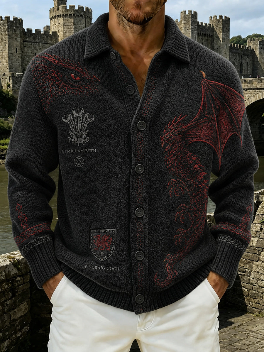 Men's Vintage British Welsh Patterned imitation sweater