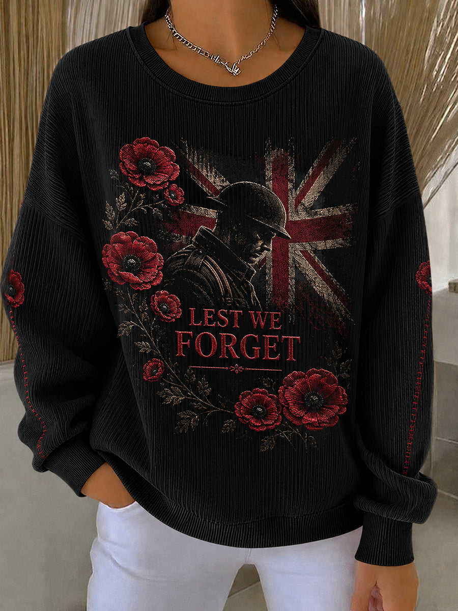 Women's Remembrance Day Print Casual Sweatshirt