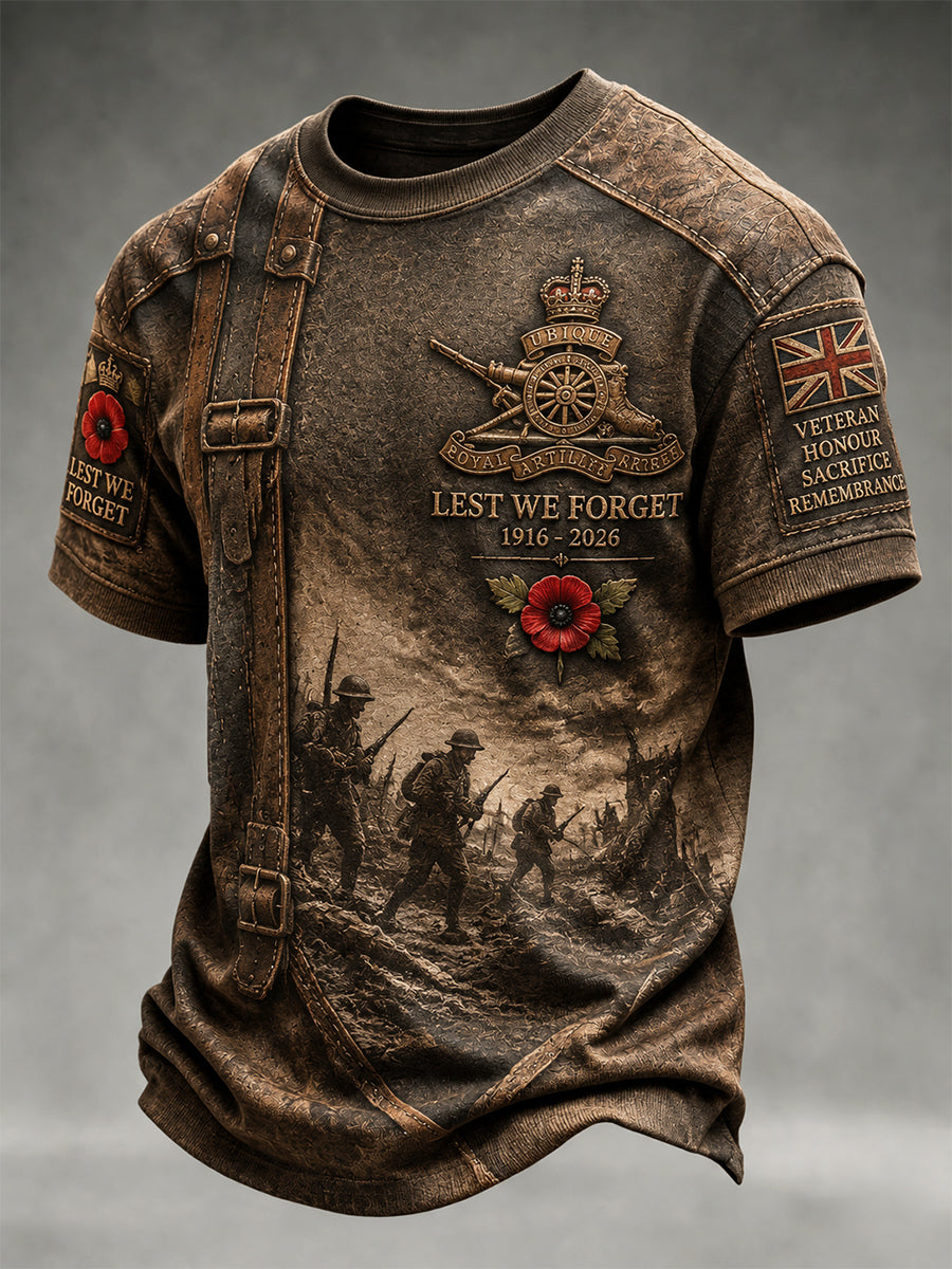 Men's Remembrance Day THE SOMME 110 YEARS Print  Short-Sleeve T-Shirt