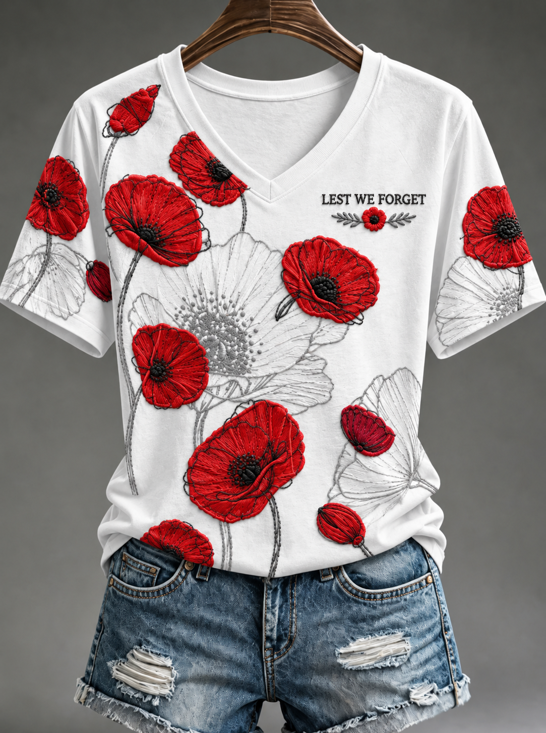 Women's Remembrance Day Lest We Forget short-sleeved T-shirt
