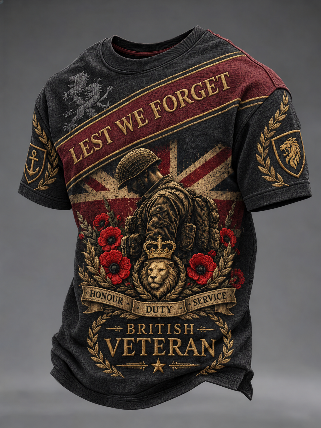 Men's Remembrance Day Lest We Forget Short Sleeves T-shirt