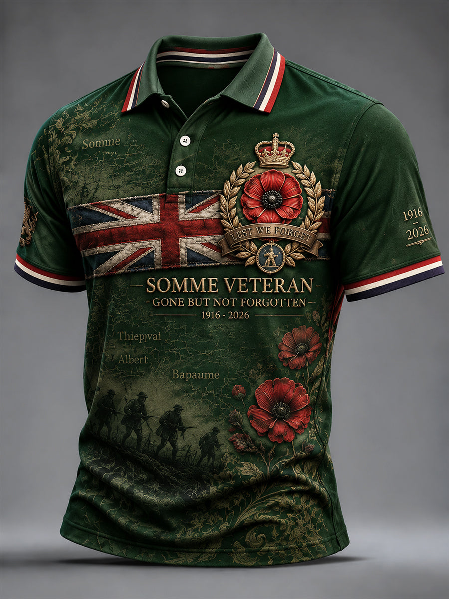 Men's Remembrance Day THE SOMME 110 YEARS Print Shirt