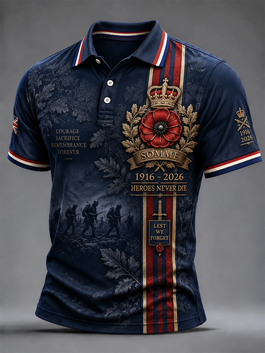 Men's Remembrance Day THE SOMME 110 YEARS Print Shirt