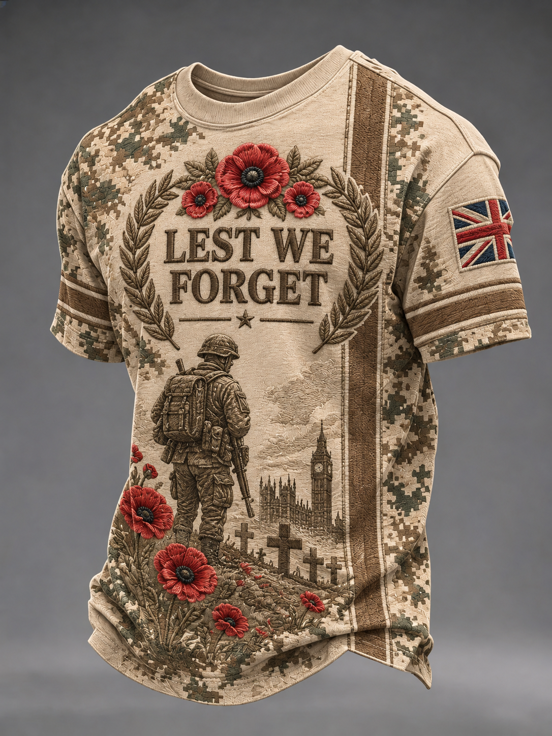 Men's Remembrance Day Lest We Forget Short Sleeves T-shirt