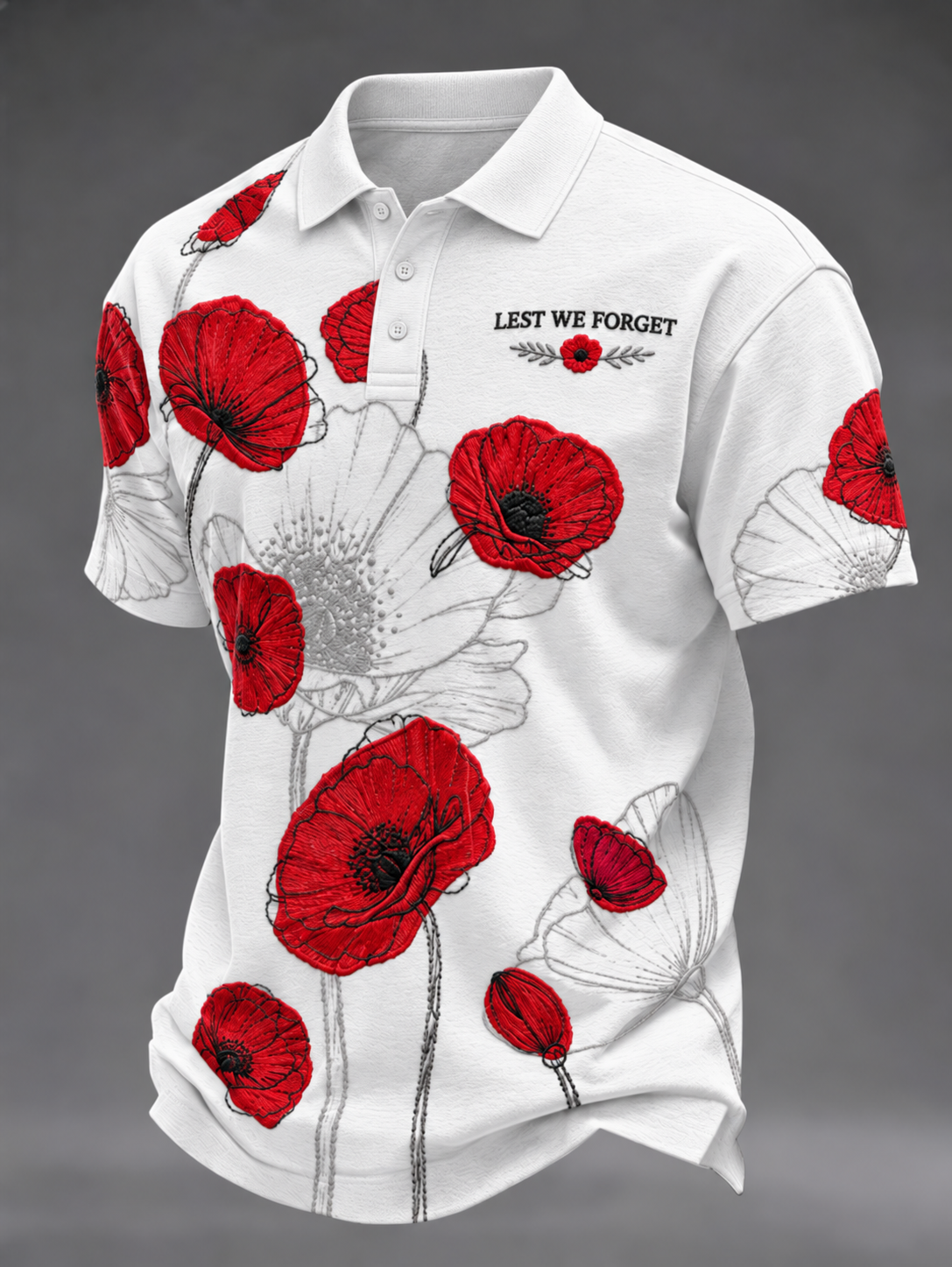 Men's Remembrance Day Lest We Forget polo shirt