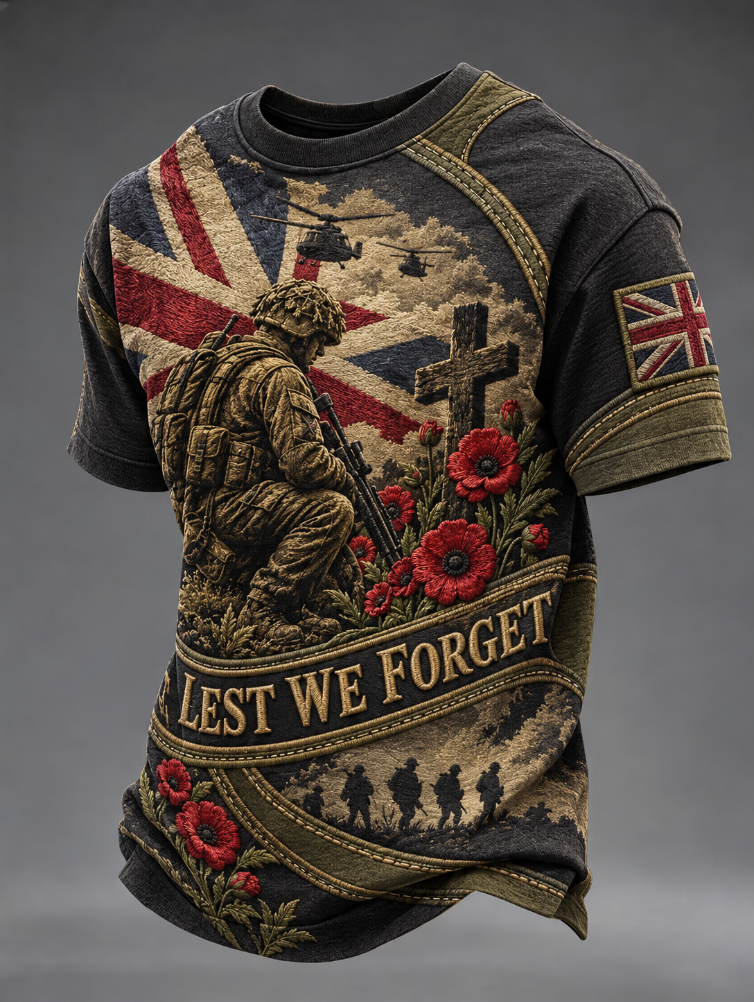 Men's Remembrance Day Lest We Forget Short Sleeves T-shirt
