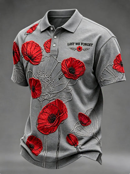 Men's Remembrance Day Lest We Forget polo shirt