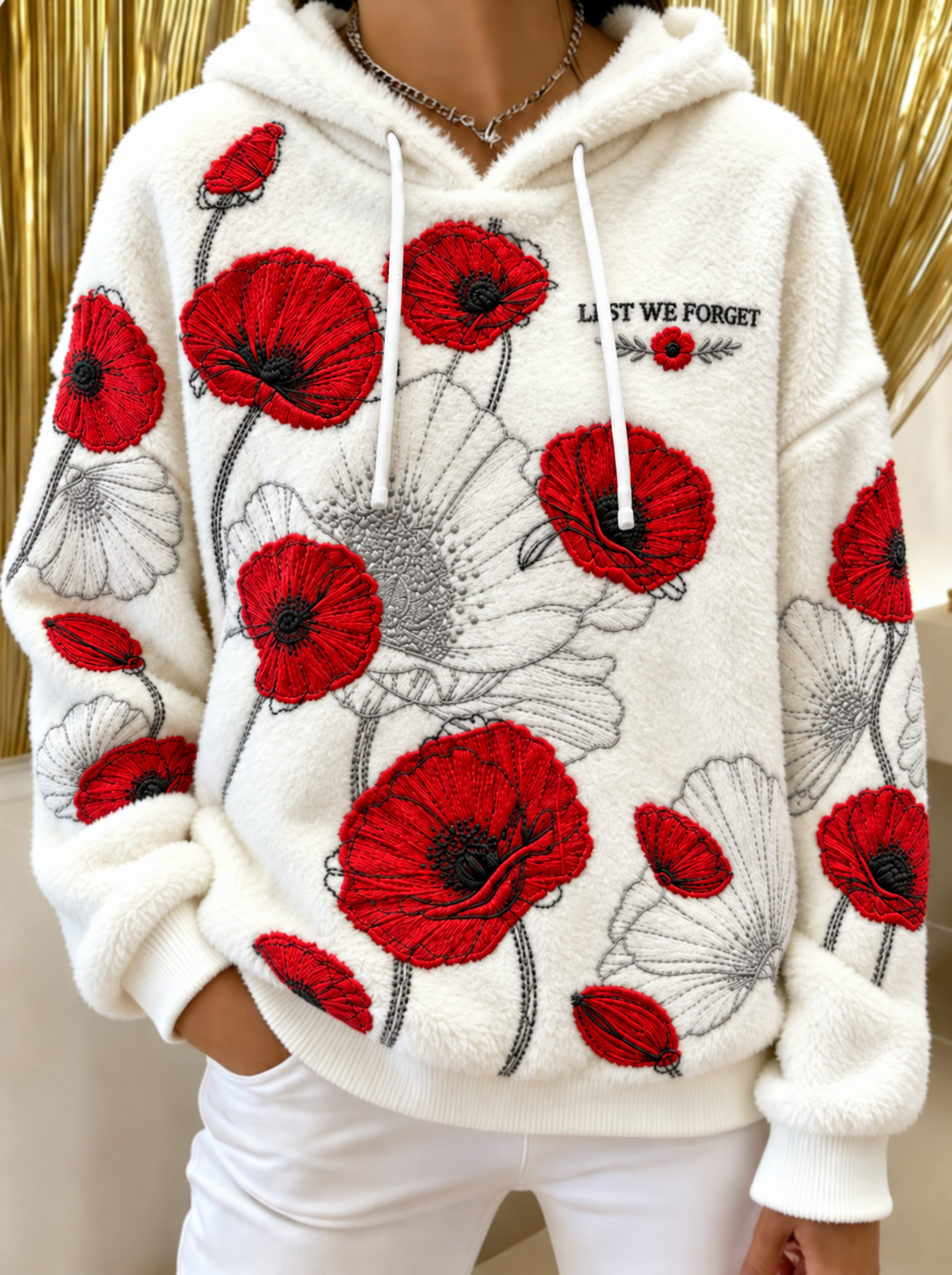 Women's Remembrance Day Lest We Forget Flannel Hoodie