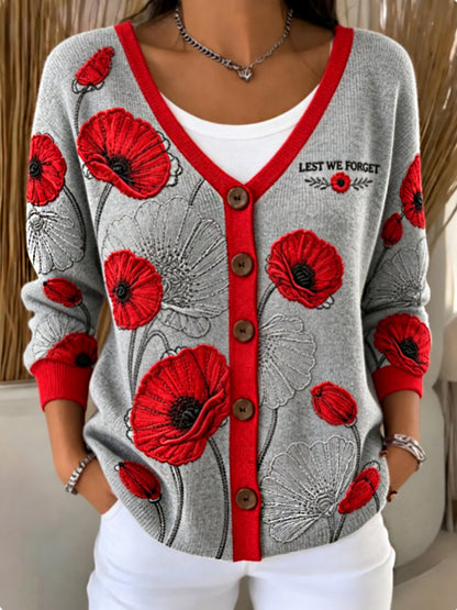 women's Remembrance Day Lest We Forget cardigan