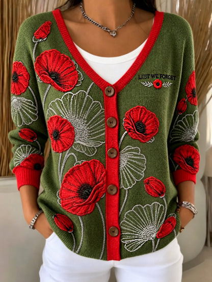 women's Remembrance Day Lest We Forget cardigan