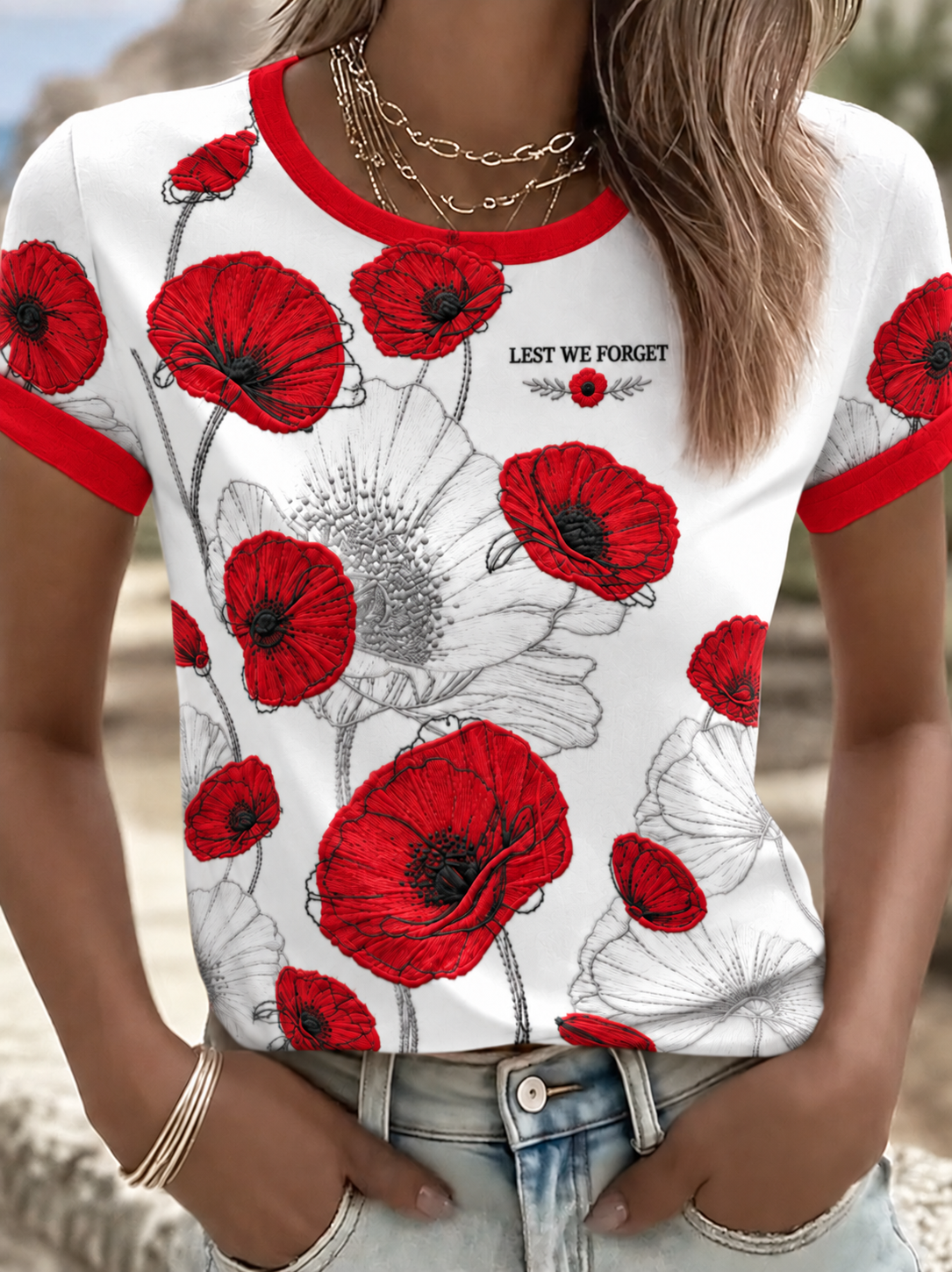 Women's Remembrance Day Lest We Forget T-shirts