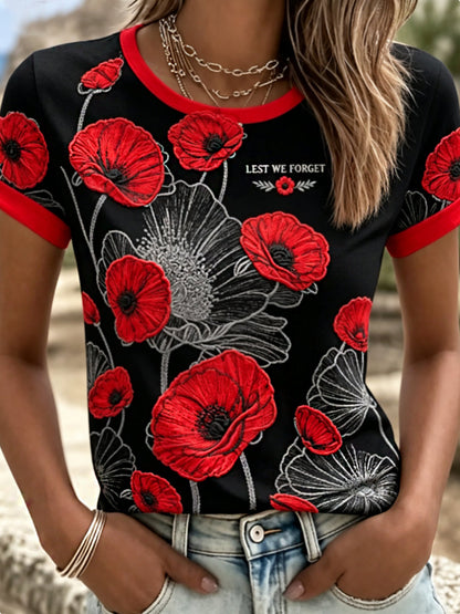 Women's Remembrance Day Lest We Forget T-shirts