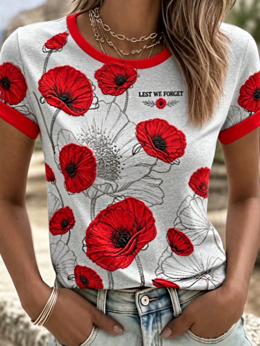 Women's Remembrance Day Lest We Forget T-shirts
