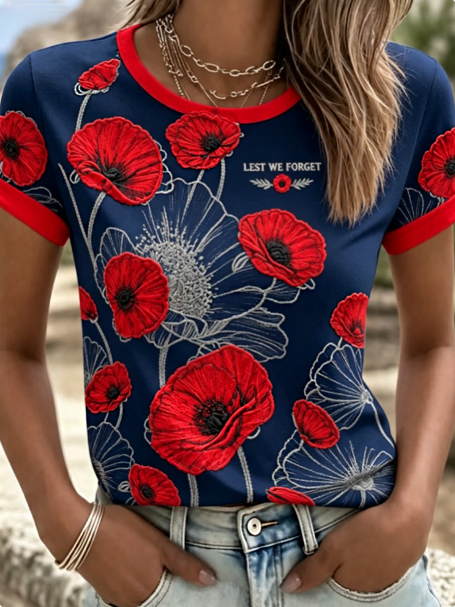Women's Remembrance Day Lest We Forget T-shirts