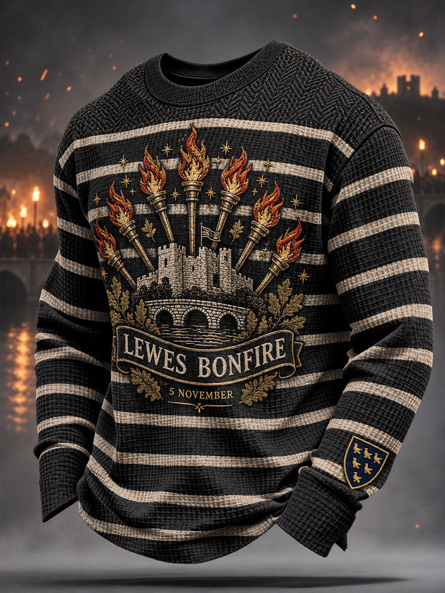 Men's Guy Fawkes Night Printed Waffle Sweatshirt