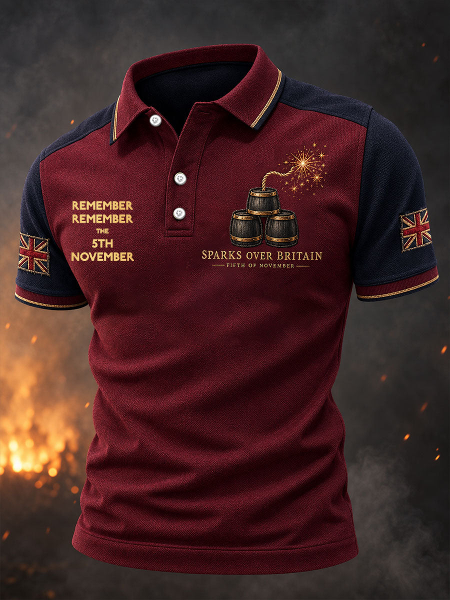 Men's Guy Fawkes Night Printed Casual Tops