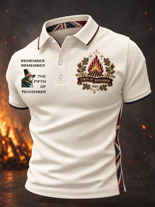 Men's Guy Fawkes Night Printed Casual Tops
