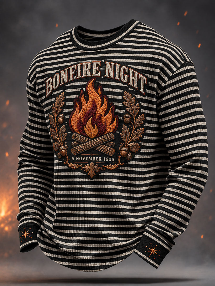 Men's Guy Fawkes Night Printed Waffle Sweatshirt