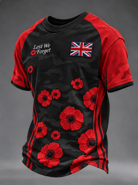 Men's Remembrance Day Lest We Forget  short sleeves t-shirt