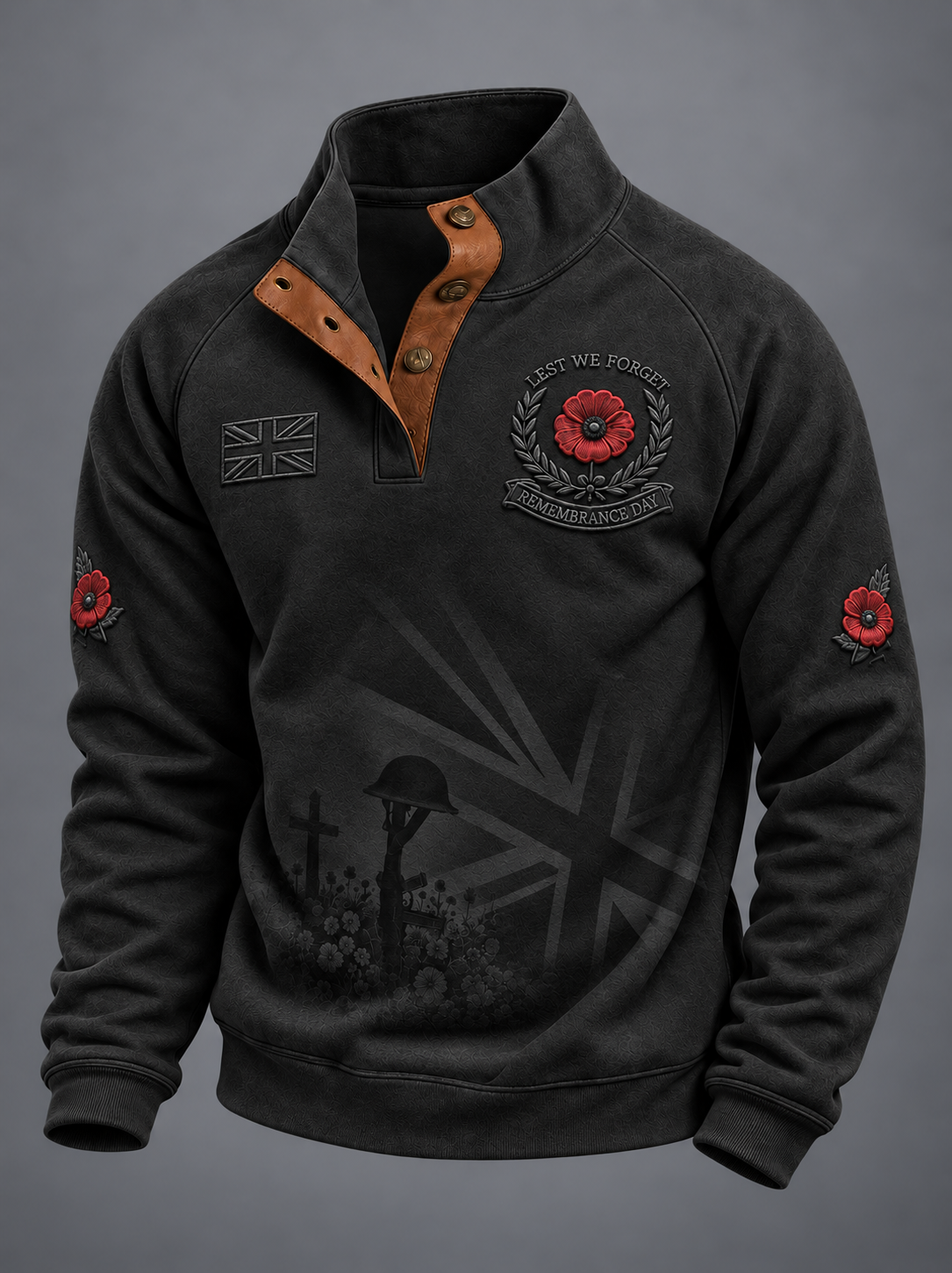 Men's Remembrance Day Four-button Hoodie