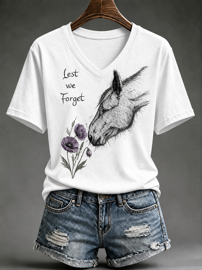 Women's Remembering The Animals Of War Short-sleeved T-shirt