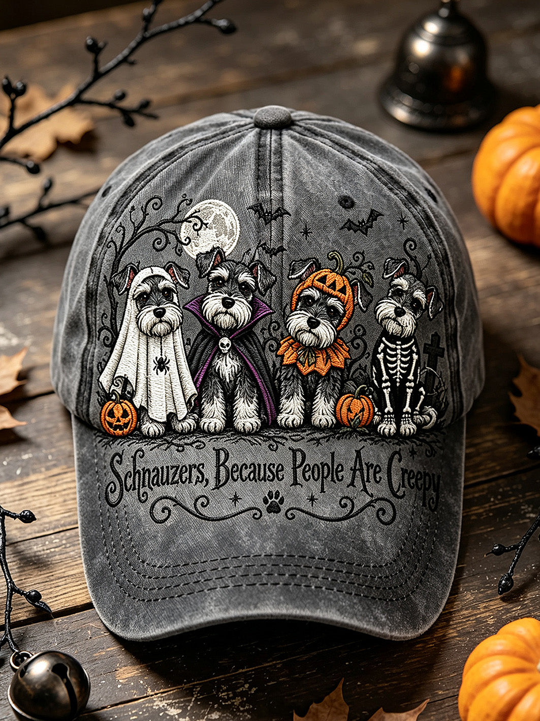 Women's Halloween Dog Pattern Design Casual Unisex  Hat