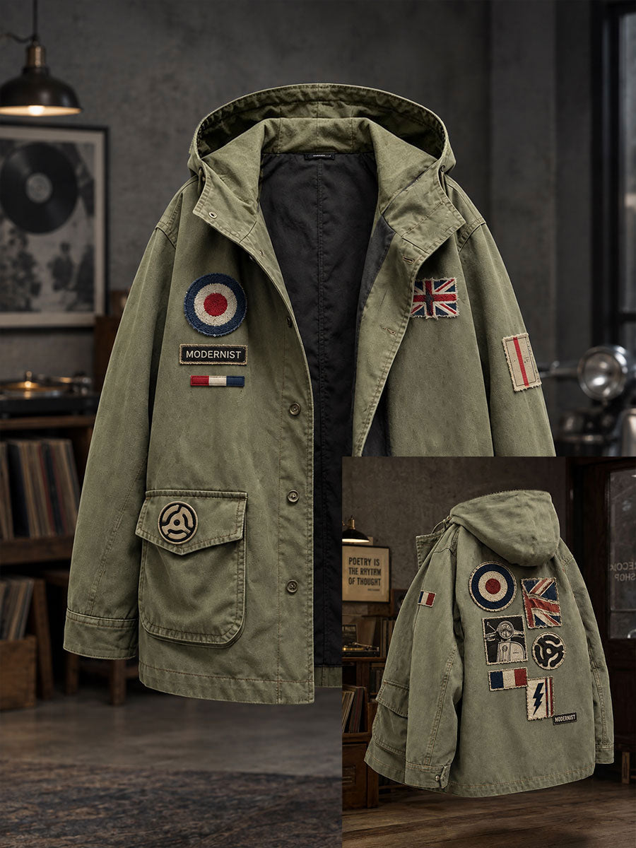 Men's UK Music Lover Mods Art Printed Jacket